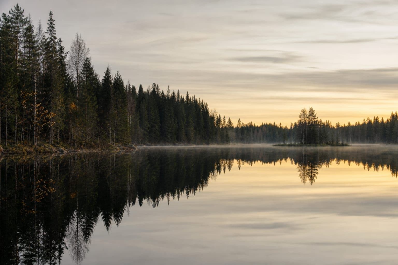 Still water at dawn, capital measured in decades